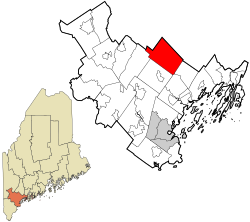 Cumberland County Maine incorporated and unincorporated areas New Gloucester highlighted